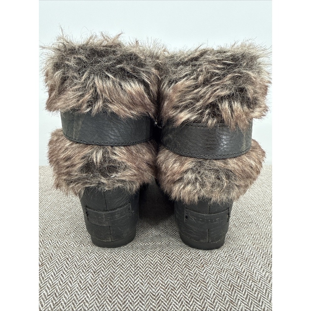 Sorel Womens Joan Of Arctic Boot Brown Leather Wedge Bootie Size 9 Apres-Ski - Picture 4 of 8